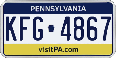 PA license plate KFG4867