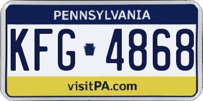 PA license plate KFG4868