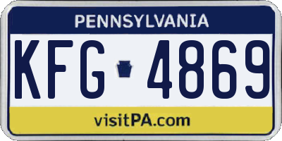 PA license plate KFG4869