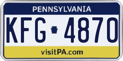 PA license plate KFG4870