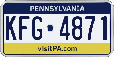 PA license plate KFG4871
