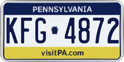 PA license plate KFG4872