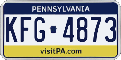 PA license plate KFG4873