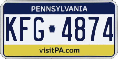 PA license plate KFG4874
