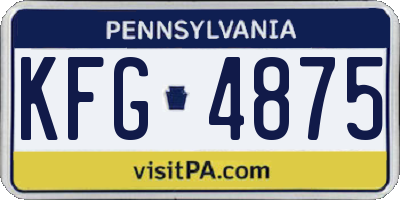 PA license plate KFG4875