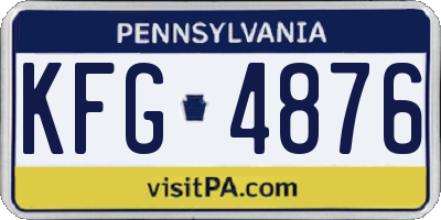 PA license plate KFG4876