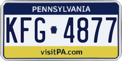 PA license plate KFG4877