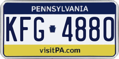 PA license plate KFG4880