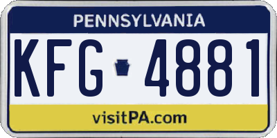 PA license plate KFG4881