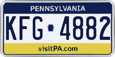 PA license plate KFG4882