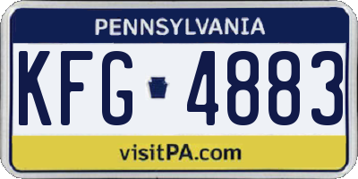 PA license plate KFG4883