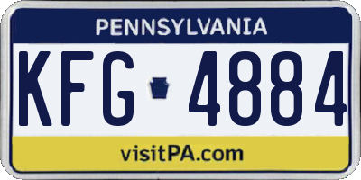 PA license plate KFG4884