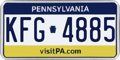 PA license plate KFG4885