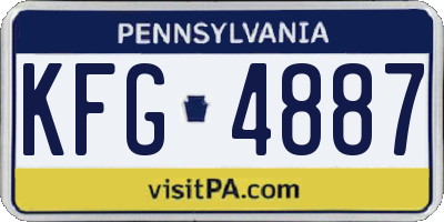PA license plate KFG4887