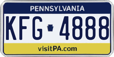 PA license plate KFG4888