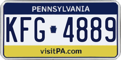 PA license plate KFG4889