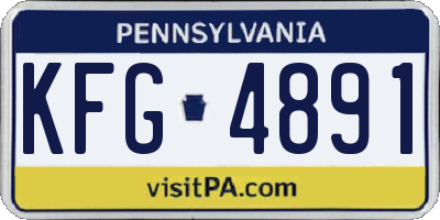 PA license plate KFG4891