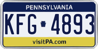 PA license plate KFG4893