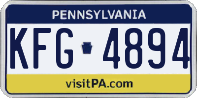 PA license plate KFG4894