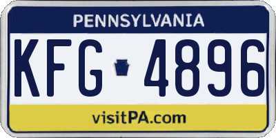 PA license plate KFG4896