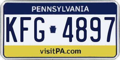 PA license plate KFG4897