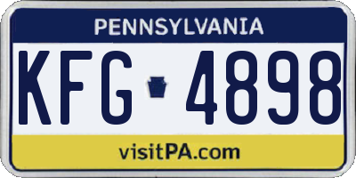 PA license plate KFG4898