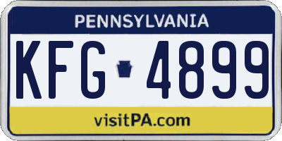 PA license plate KFG4899