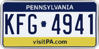 PA license plate KFG4941