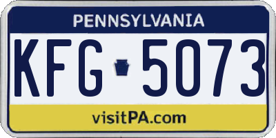PA license plate KFG5073