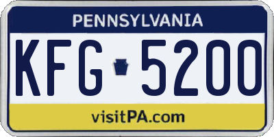 PA license plate KFG5200