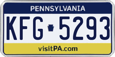 PA license plate KFG5293