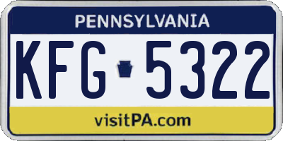 PA license plate KFG5322