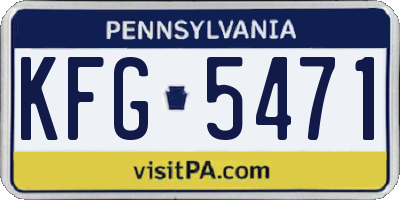 PA license plate KFG5471