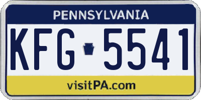PA license plate KFG5541