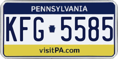PA license plate KFG5585