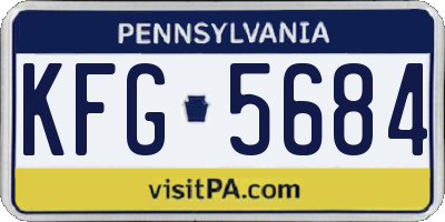 PA license plate KFG5684