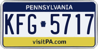 PA license plate KFG5717