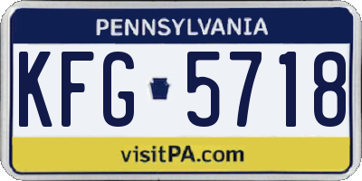 PA license plate KFG5718