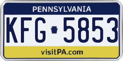 PA license plate KFG5853