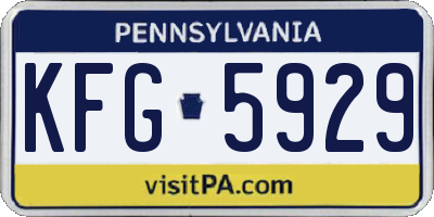 PA license plate KFG5929