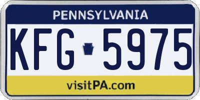 PA license plate KFG5975