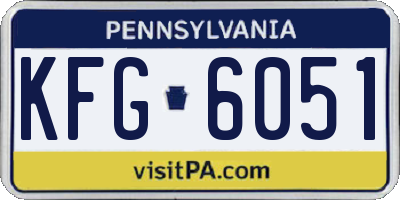 PA license plate KFG6051