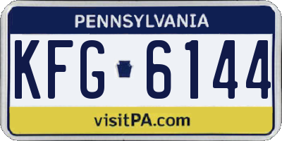 PA license plate KFG6144