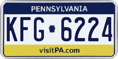 PA license plate KFG6224