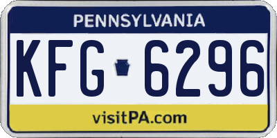 PA license plate KFG6296