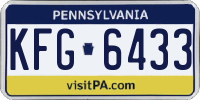 PA license plate KFG6433