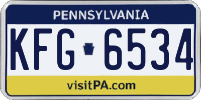 PA license plate KFG6534