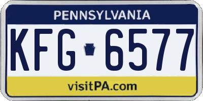 PA license plate KFG6577
