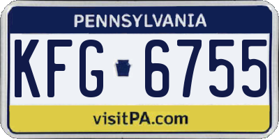 PA license plate KFG6755