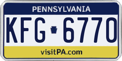 PA license plate KFG6770
